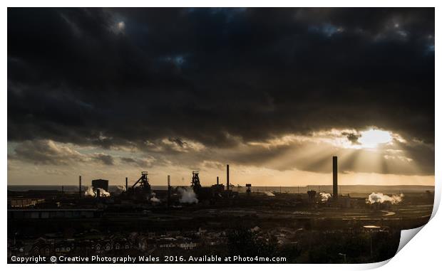 Port Talbot Steelworks Print by Creative Photography Wales