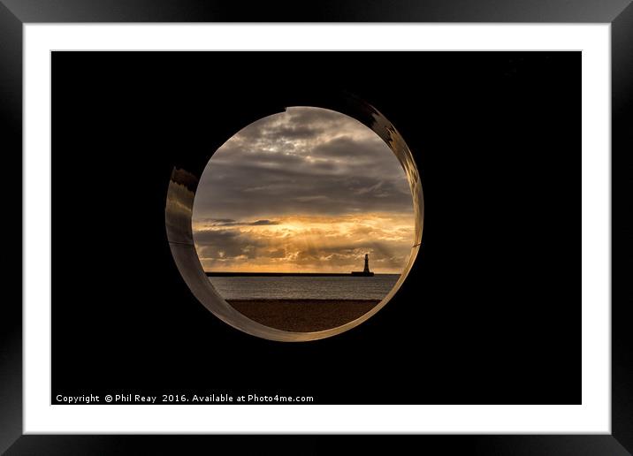 Through the round window... Framed Mounted Print by Phil Reay