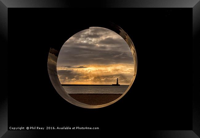 Through the round window... Framed Print by Phil Reay