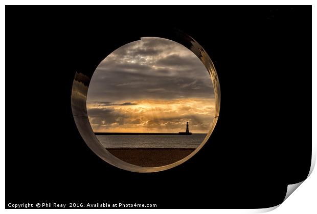 Through the round window... Print by Phil Reay