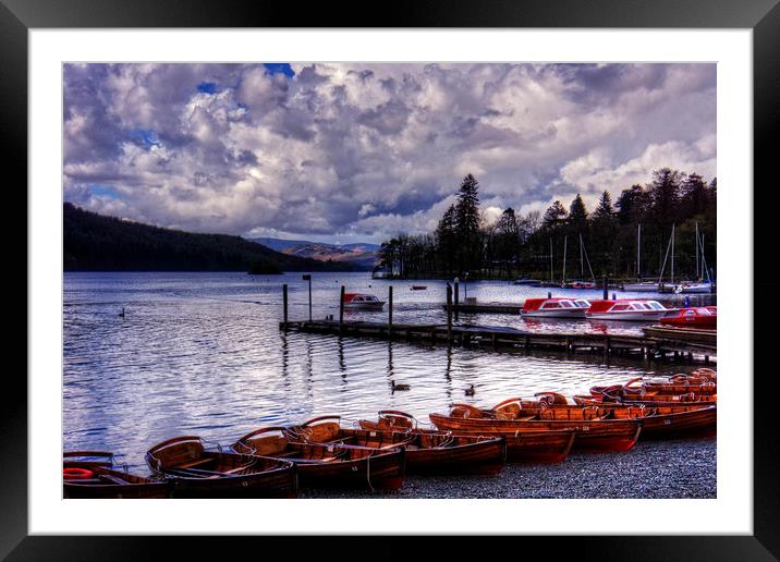 Boats at Bowness Framed Mounted Print by Tom Gomez