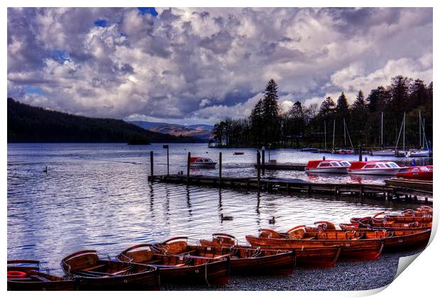 Boats at Bowness Print by Tom Gomez