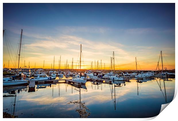 Island Harbour Sunset Print by Wight Landscapes