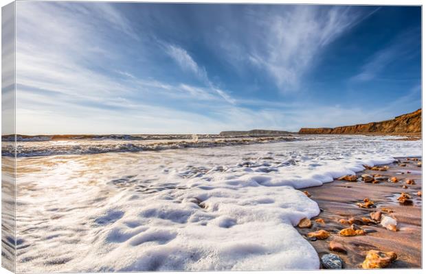 Brook Beach Surf Canvas Print by Wight Landscapes