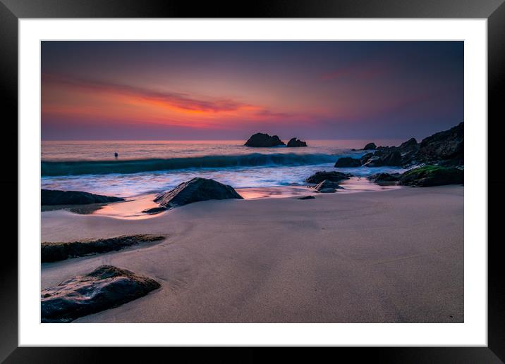 Pastel dawn at Porthgwidden beach Framed Mounted Print by Michael Brookes