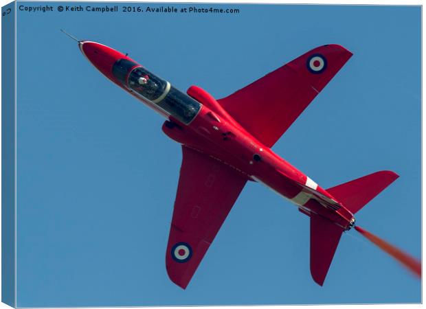 Red Arrows Hawk XX177 topside Canvas Print by Keith Campbell