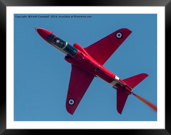 Red Arrows Hawk XX177 topside Framed Mounted Print by Keith Campbell