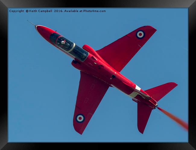 Red Arrows Hawk XX177 topside Framed Print by Keith Campbell