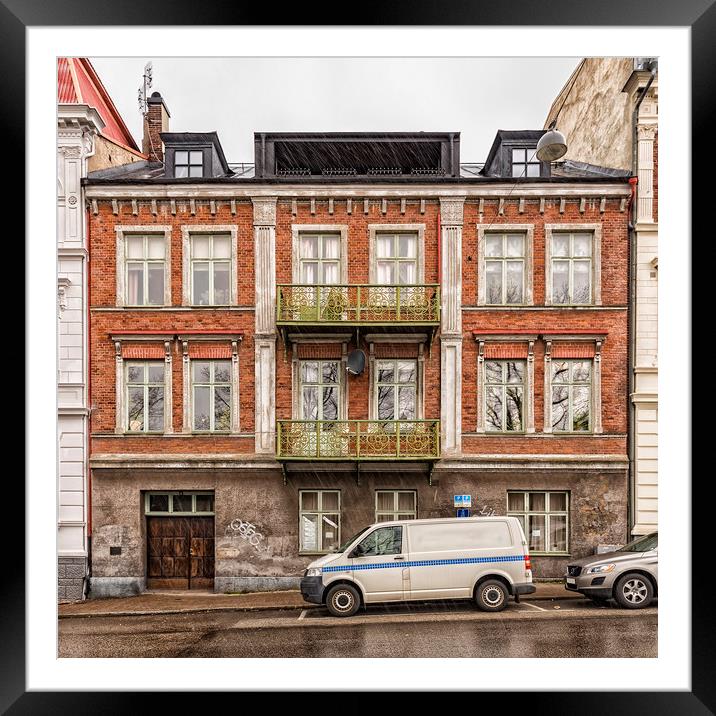 Helsingborg Town House Facade Framed Mounted Print by Antony McAulay