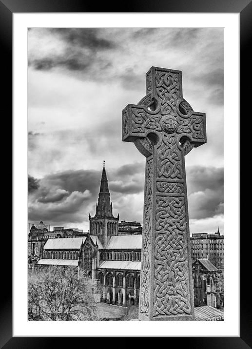 Celtic Cross Headstone Framed Mounted Print by Antony McAulay