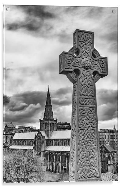Celtic Cross Headstone Acrylic by Antony McAulay