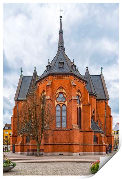 Helsingborg Gustav Adolf Church Print by Antony McAulay