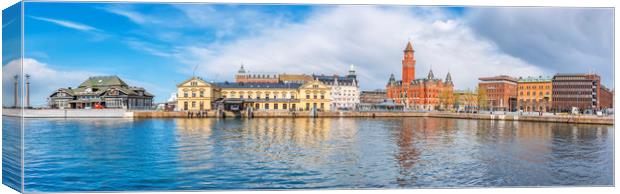 Helsingborg Panoramic Port Canvas Print by Antony McAulay