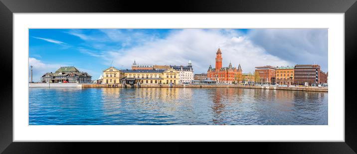 Helsingborg Panoramic Port Framed Mounted Print by Antony McAulay
