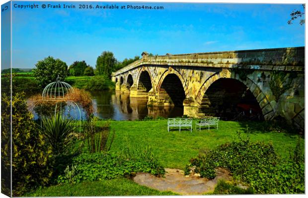 Atcham Bridge in Mytton and Mermaid hotel grounds Canvas Print by Frank Irwin