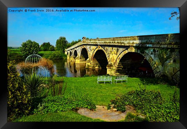 Atcham Bridge in Mytton and Mermaid hotel grounds Framed Print by Frank Irwin