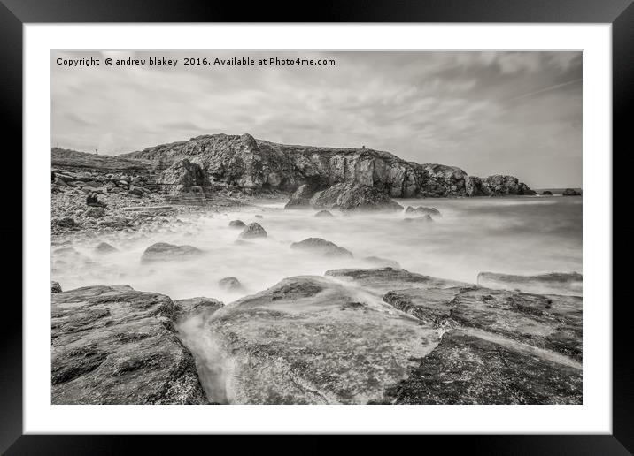 The Majestic Power of Coastal Waves Framed Mounted Print by andrew blakey