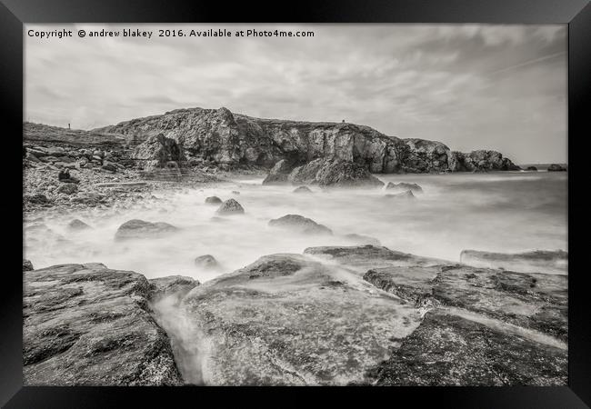 The Majestic Power of Coastal Waves Framed Print by andrew blakey