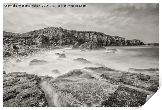 The Majestic Power of Coastal Waves Print by andrew blakey