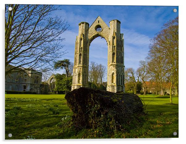 Walsingham Priory Acrylic by David French