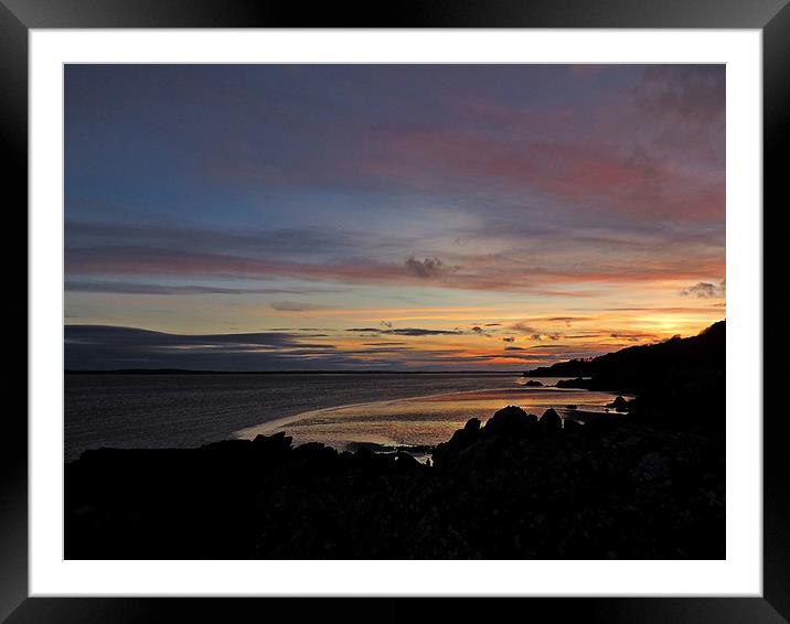 Sunset over the Fleet estuary towards Wigtown Framed Mounted Print by Andy Smith