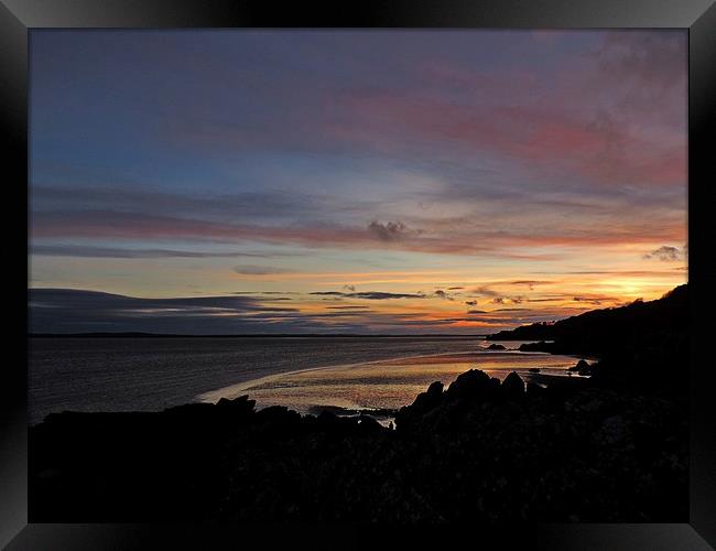 Sunset over the Fleet estuary towards Wigtown Framed Print by Andy Smith