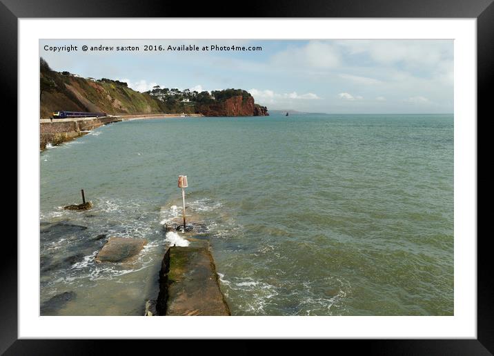 TEIGNMOUTH COAST Framed Mounted Print by andrew saxton