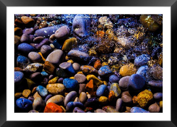  Waves over Multi color rocks Framed Mounted Print by shawn mcphee I