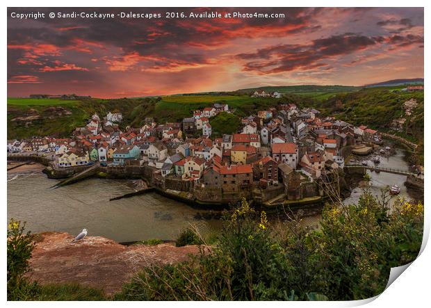 Staithes Sunset Print by Sandi-Cockayne ADPS