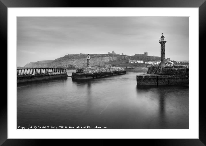 Whitby pier and abbey Framed Mounted Print by David Oxtaby  ARPS