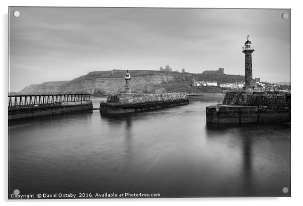 Whitby pier and abbey Acrylic by David Oxtaby  ARPS