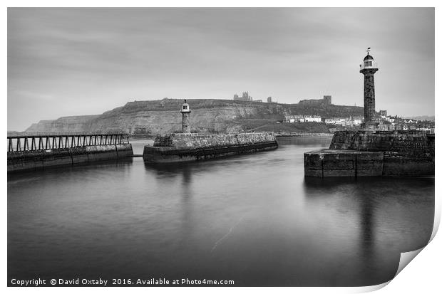 Whitby pier and abbey Print by David Oxtaby  ARPS