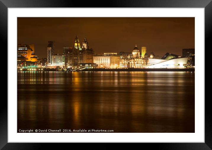 Liverpool Cityscape   Framed Mounted Print by David Chennell