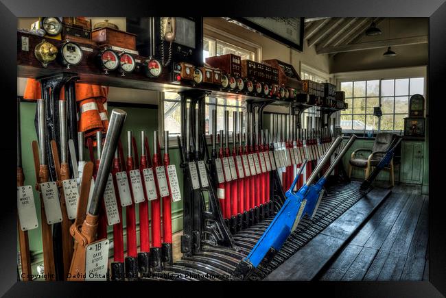 In the signalbox Framed Print by David Oxtaby  ARPS