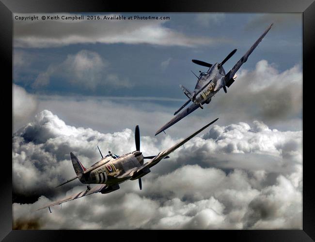 Spitfire Tailchase Framed Print by Keith Campbell