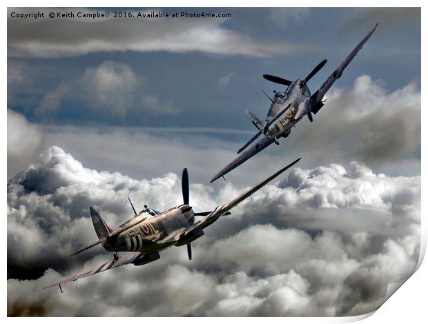Spitfire Tailchase Print by Keith Campbell