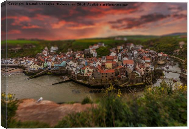 Staithes Toy Town Tilt & Shift! Canvas Print by Sandi-Cockayne ADPS