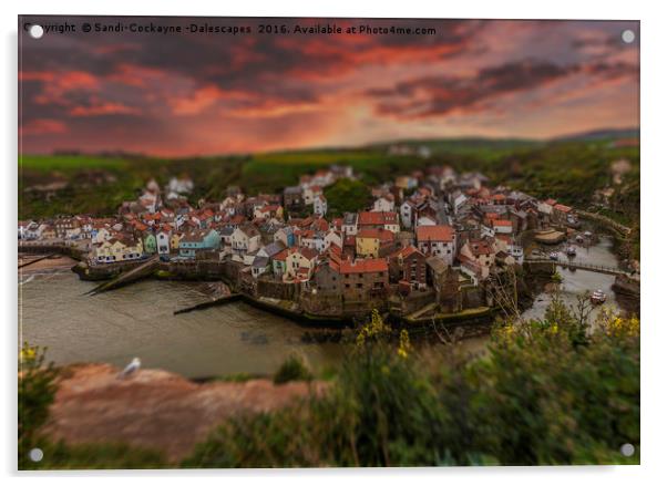 Staithes Toy Town Tilt & Shift! Acrylic by Sandi-Cockayne ADPS
