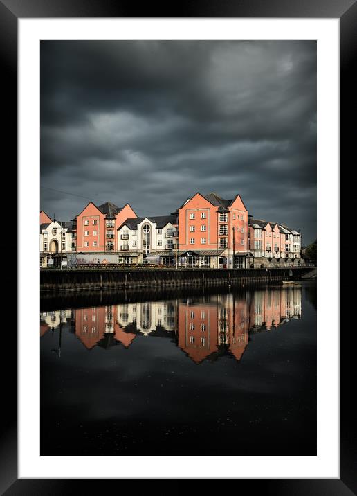 Darkening skies on the Exe Framed Mounted Print by Andy dean