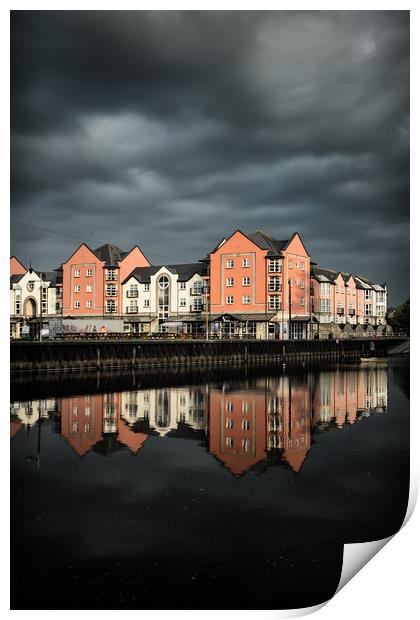 Darkening skies on the Exe Print by Andy dean