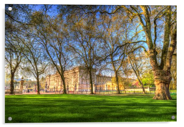 Buckingham Palace Through The Trees Acrylic by David Pyatt