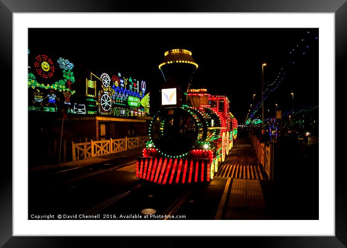 Blackpool illuminated Tram Framed Mounted Print by David Chennell