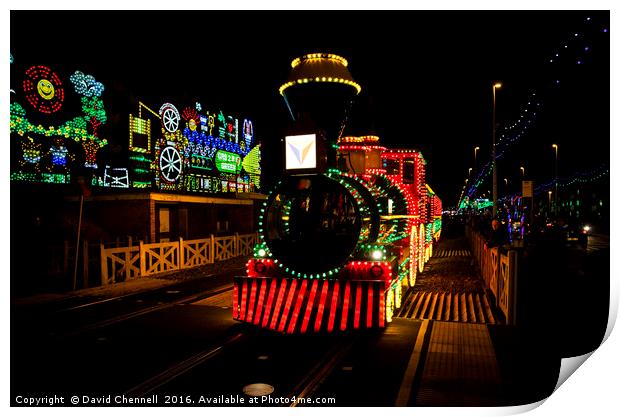 Blackpool illuminated Tram Print by David Chennell
