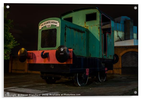 Old dock train Acrylic by Steven Blanchard