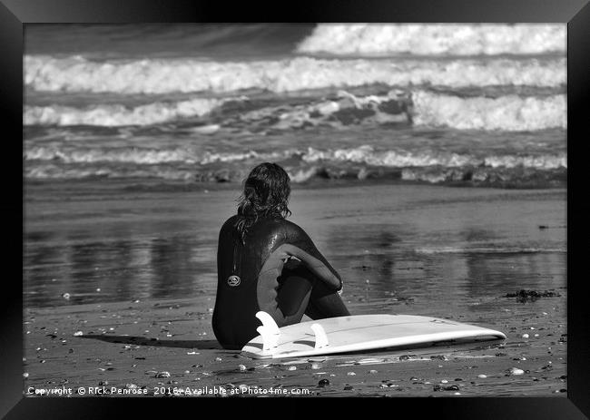 Surfer Girl Framed Print by Rick Penrose