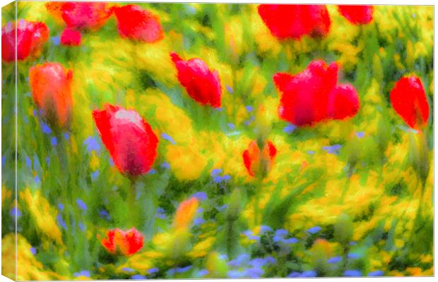 English Summer Flowers Pastel Art Canvas Print by David Pyatt