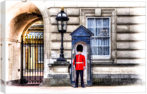 Buckingham Palace Queens Guard Art Canvas Print by David Pyatt