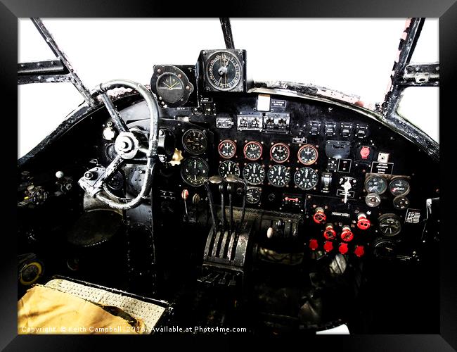 RAF World War 2 AVRO Lancaster cockpit Framed Print by Keith Campbell