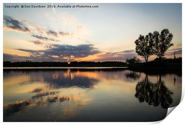 Caldecotte Lake South Print by Dan Davidson