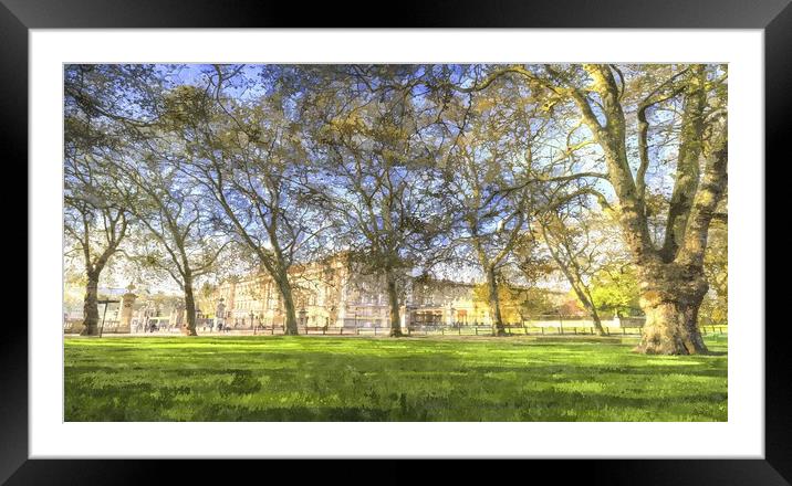 Buckingham Palace Art Panorama Framed Mounted Print by David Pyatt